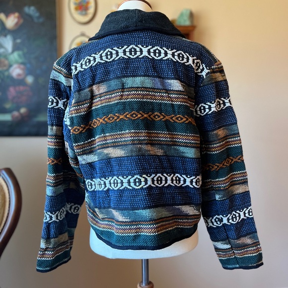 ☾ Vintage 100% cotton tapestry woven sweater jacket - Picture 8 of 11